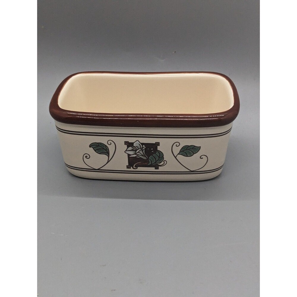 Pfaltzgraff Mission Flower  Sugar Sweetener Packet Holder Small Container Box